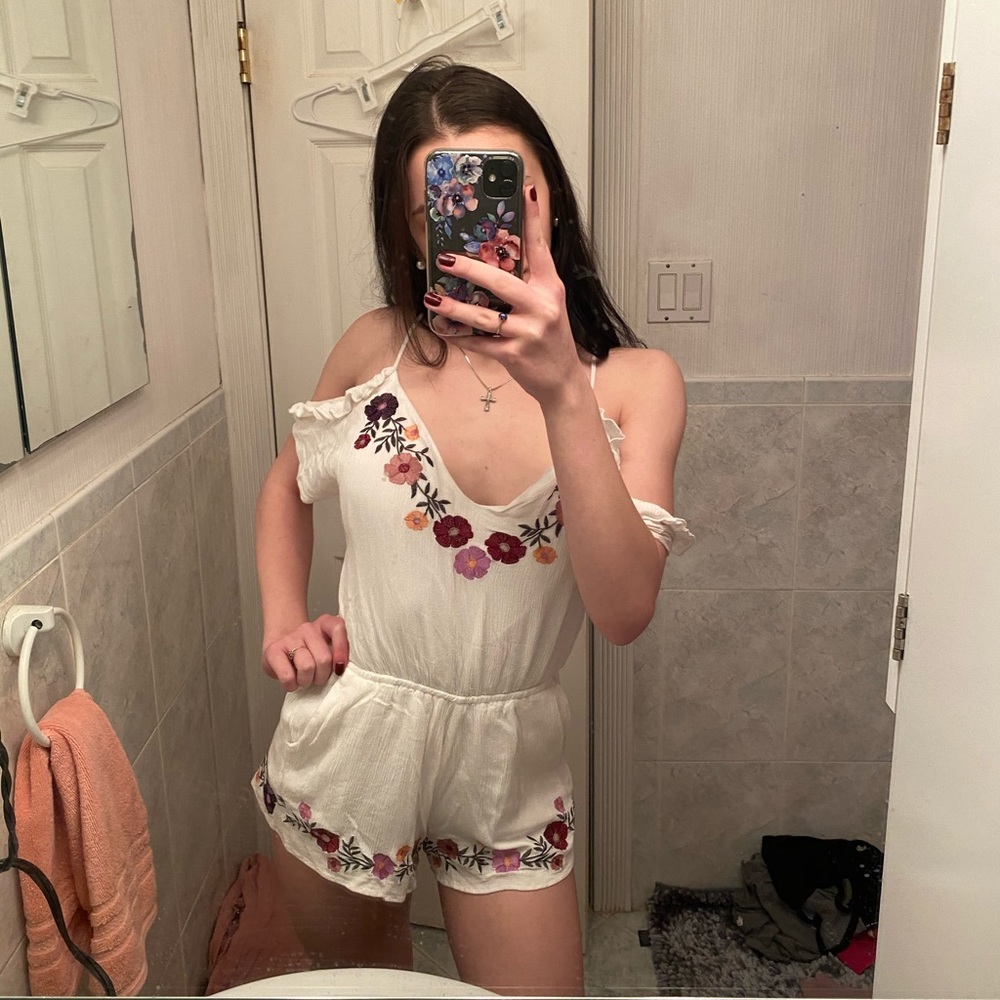 White floral Romper